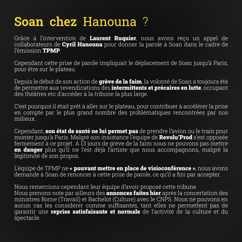 Communiqué de presse Hanouna